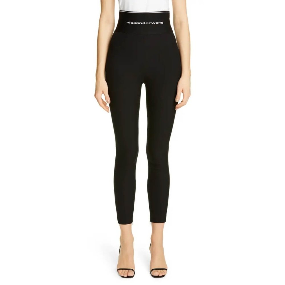 Alexander Wang Black Stretch Twill Leggings